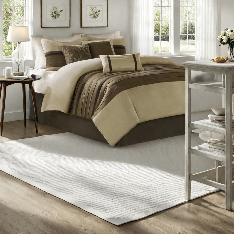 Luxury 7-piece Bedding Set, Polyester Suede, Transitional Home Elegance