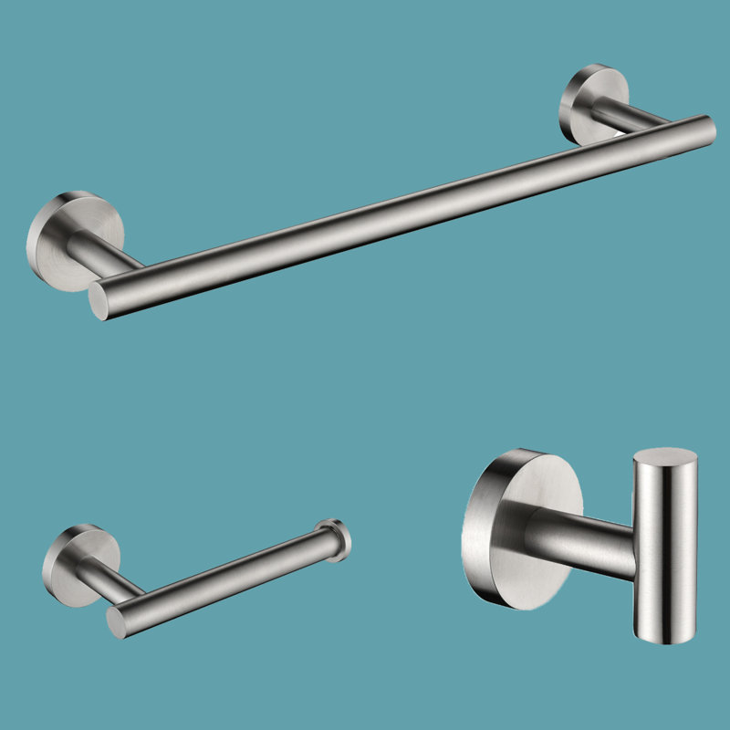 Ensemble de quincaillerie de salle de bain 3 pièces, Nickel brossé