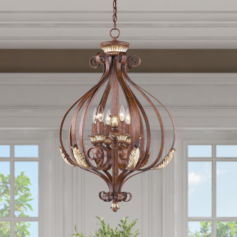 Alborz 6 - Light Verona Bronze Unique/Statement Pendant, 32.75" H x 23.5" W x 23.5" D