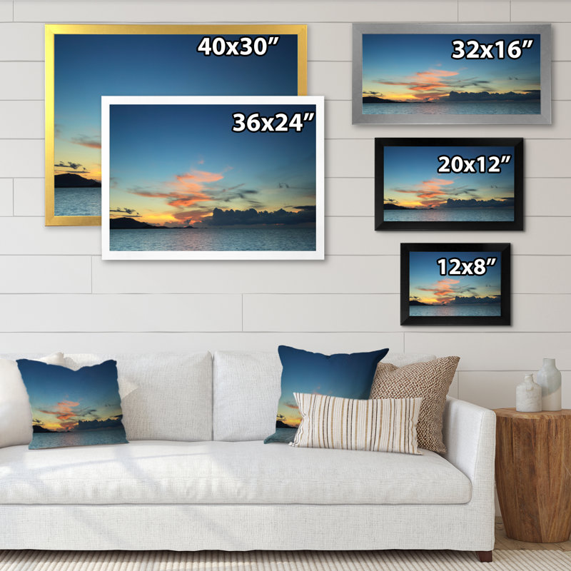 «Panoramic Cloud and Sky At Sunset», reproduction sur toile, H 8 po x l 12 po x P 1 po, Cadre de coin blanc fermé