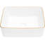 Lavabo de salle de bain rectangulaire en céramique 16 x 12 pouces blanc - style moderne, teinté, installation sur comptoir moderne, teinté, fixation