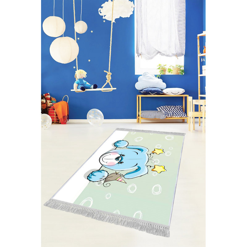 Bonview Kilim Blue/Green/White Rug, Rectangle 180 x 280cm