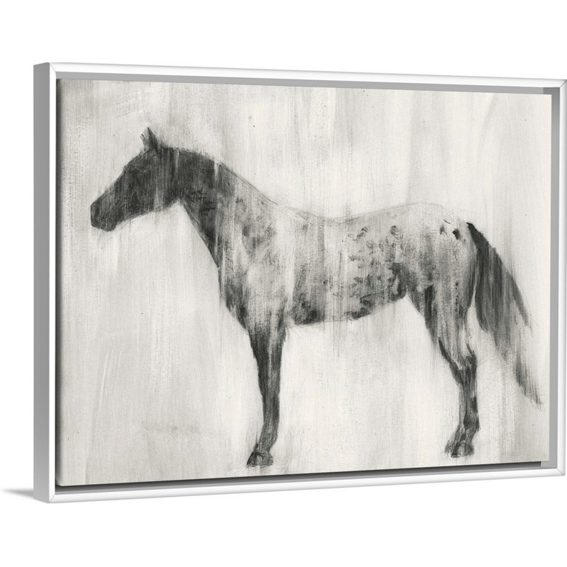 Art mural Appaloosa Study II, H 32 po x l 42 po x P 2 po, Toile avec cadre blanc
