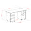Ensemble de bureau modulaire 3 pièces avec 3 tablettes et 3 tiroirs Kenner H 29,54 po x l 57,4 po x P 23,2 po Kenner