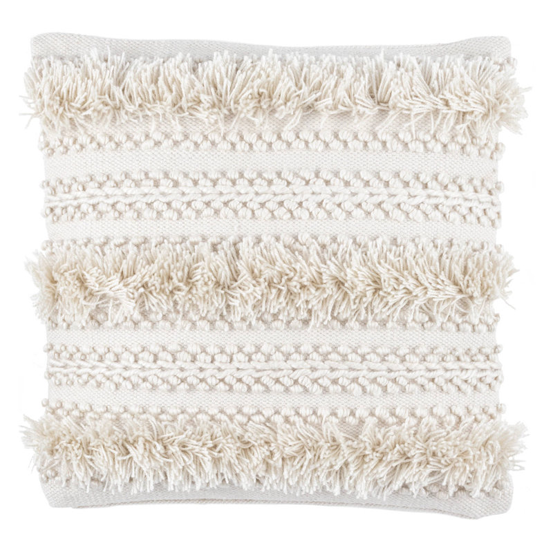 Zhara Stripe Indoor/Outdoor Decorative Pillow, White, Polyester
