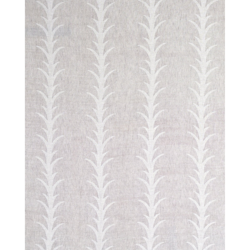 Schumacher x Celerie Kemble Acanthus Stripe Sheer Fabric, Carbon