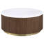 Ensemble de tables basses rondes 2 pièces brun miel et blanc miel-825848979