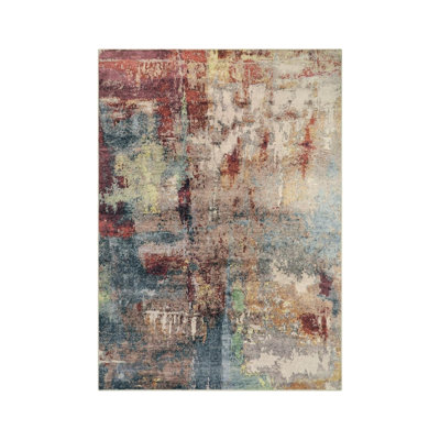 Multicolor Abstract Brushstroke 5 x 7 Ft Rug for Living Room Bedroom