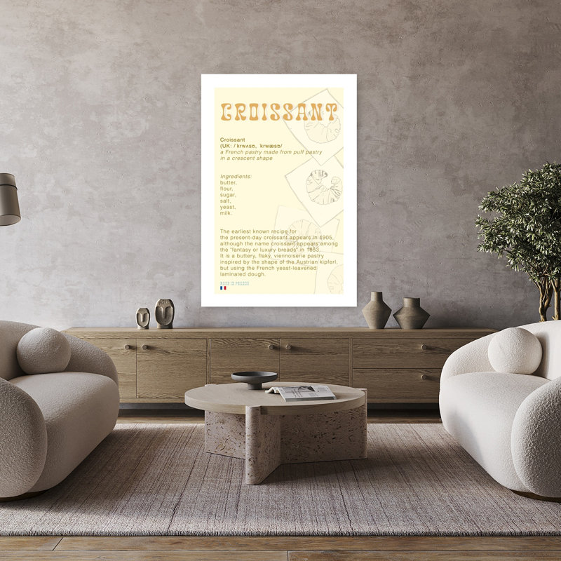 Croissant histoire moderne, art mural, H 48 po x l 32 po