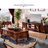 Brown Solid Wood Rectangular Coffee Table-2105170043