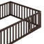 Structure de lit de jour en bois avec clôture-512075133