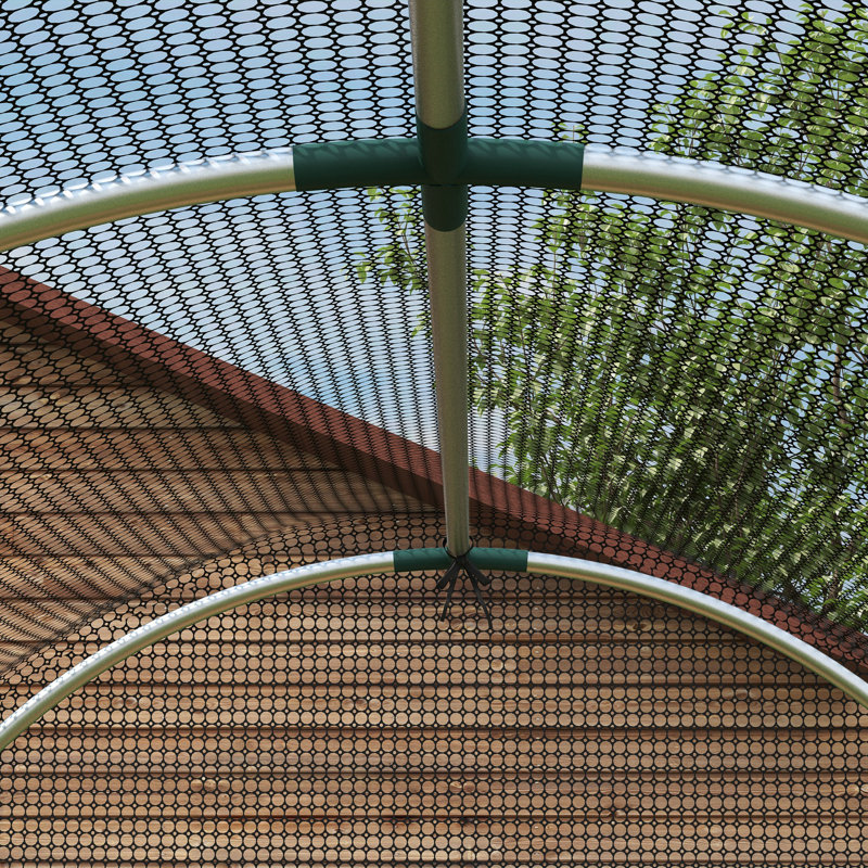 Black Steel 4' x 4' Curved Roof Plant Protection Tent