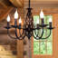 Rustic Pendant Chandelier, French Country Vintage 6 Lights Chandeliers Farmhouse Pendant Light