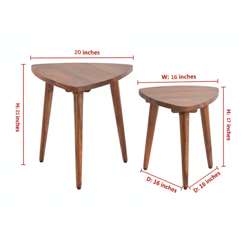 Ensemble de 2 tables gigognes rectangulaires Harstad - Tables d'appoint Mid-Century modernes