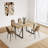 55 Inch Modern Rustic Industrial Rectangular Dining Table, 1.5" Thick Engineered Wood Top & Black Metal Legs, Multipurpose Writing Kitchen Living Room Table For 4-6 People-1237272169
