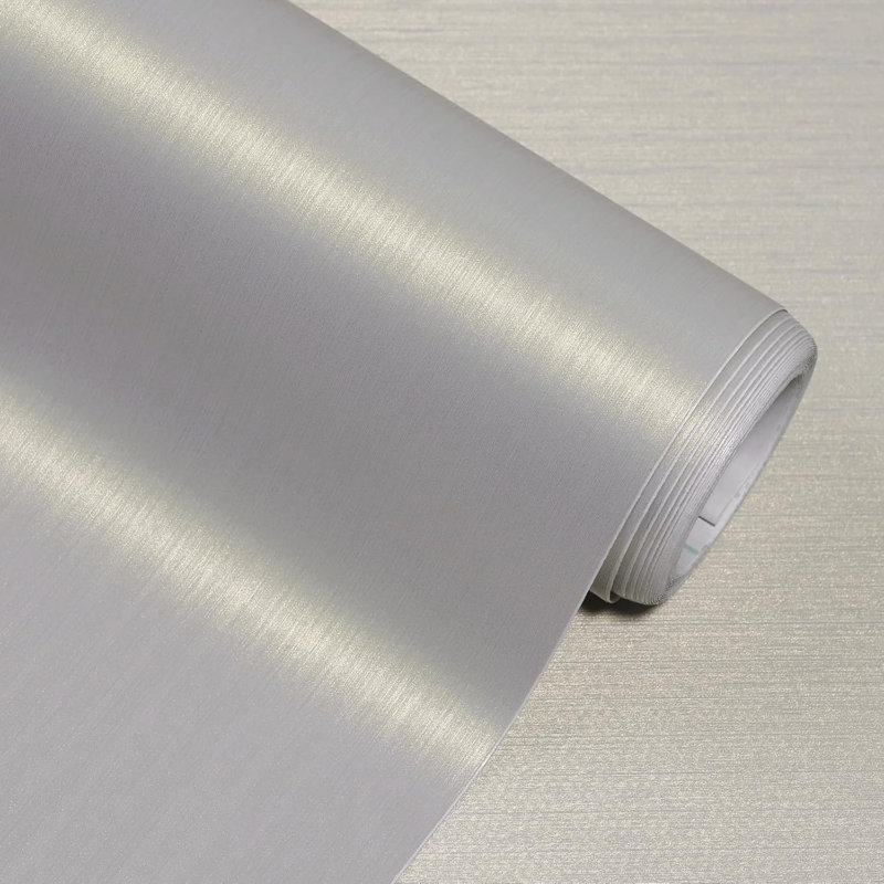 Papier peint adhésif gris gris, vinyle auto-adhésif 15,7 po x 236 po, papier contact imperméable et amovible pour murs, armoires, réfrigérateur, décoration intérieure texturée moderne