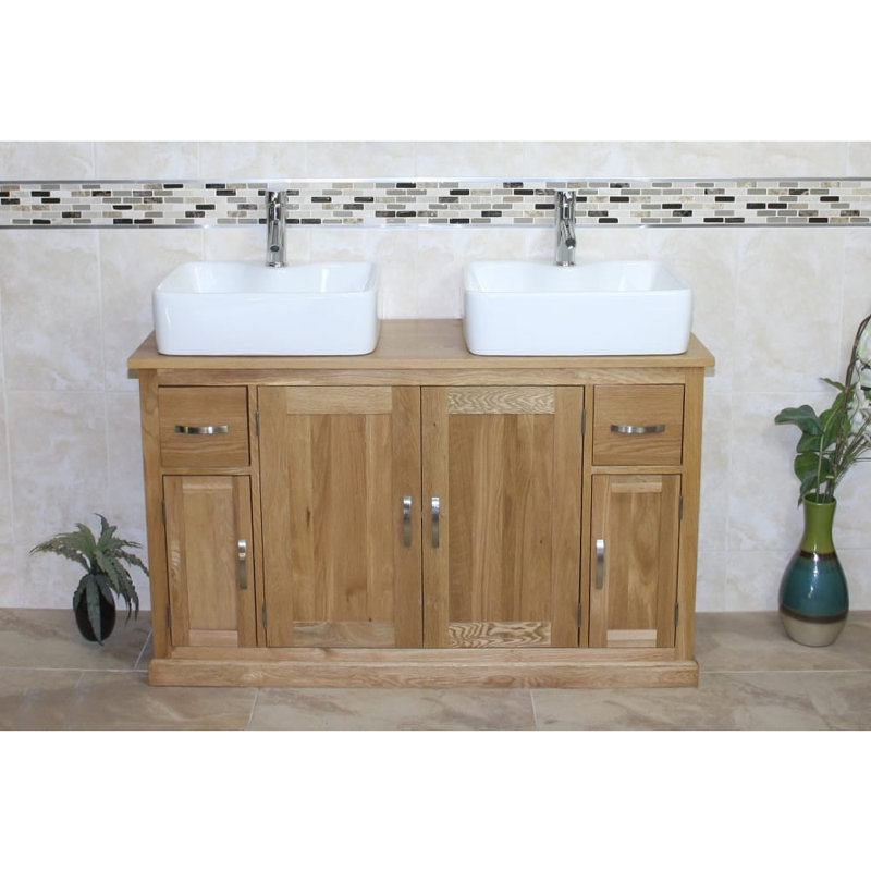 Eldridge 1230 mm Freestanding Double Vanity with Vessel Ceramic Basin