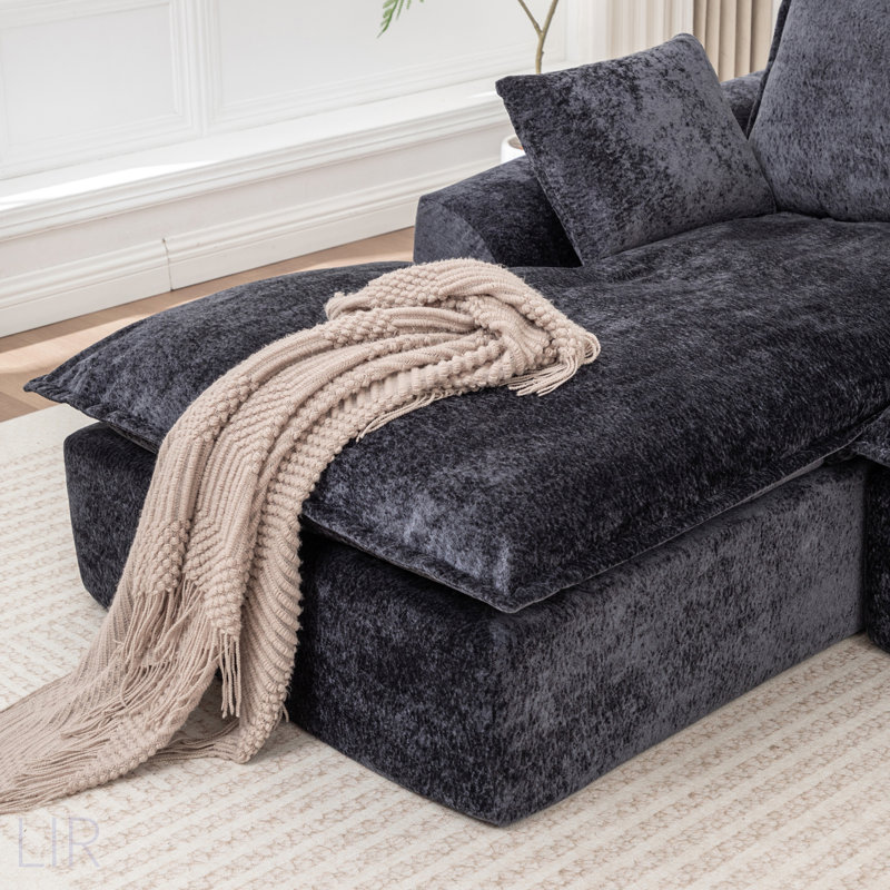 103 Inch Cloud Sectional Couch With L-Shape Chaise, Boneless Modular Sofa For Living Room, No Assembly Required