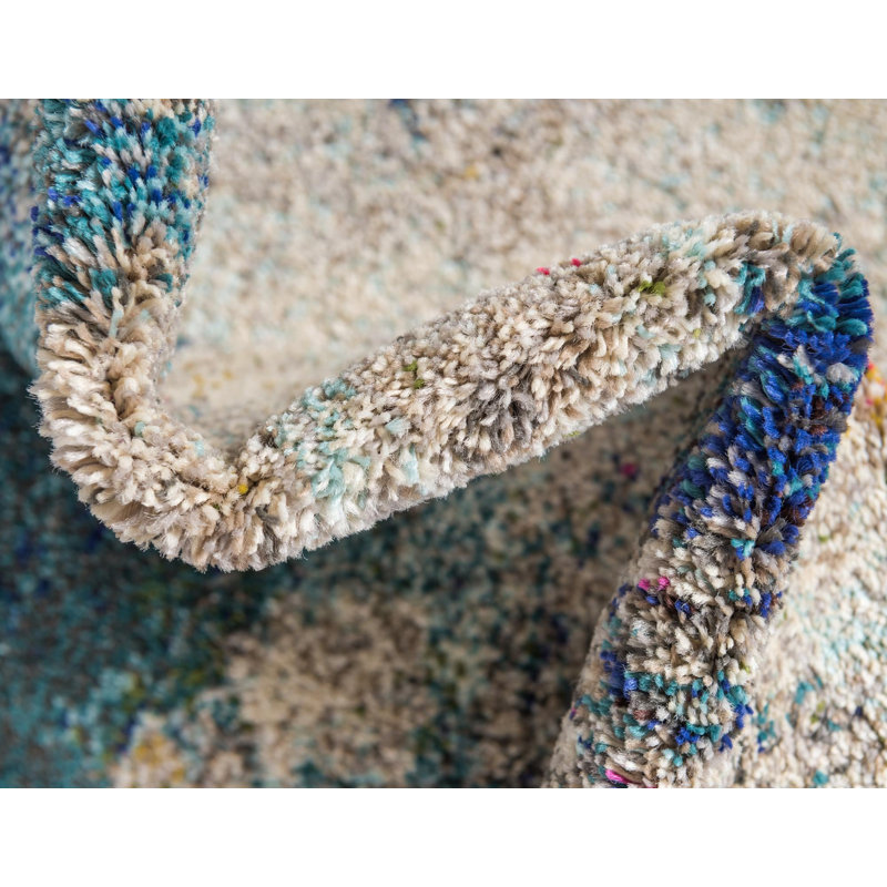 Keimar Washable Abstract Indoor Rug, Round 7'11"