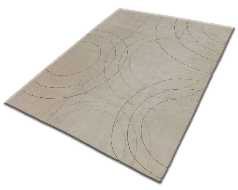 Cirque Geometric Area Rug in Gray/Neutral/Beige, Rectangle 2' x 3'