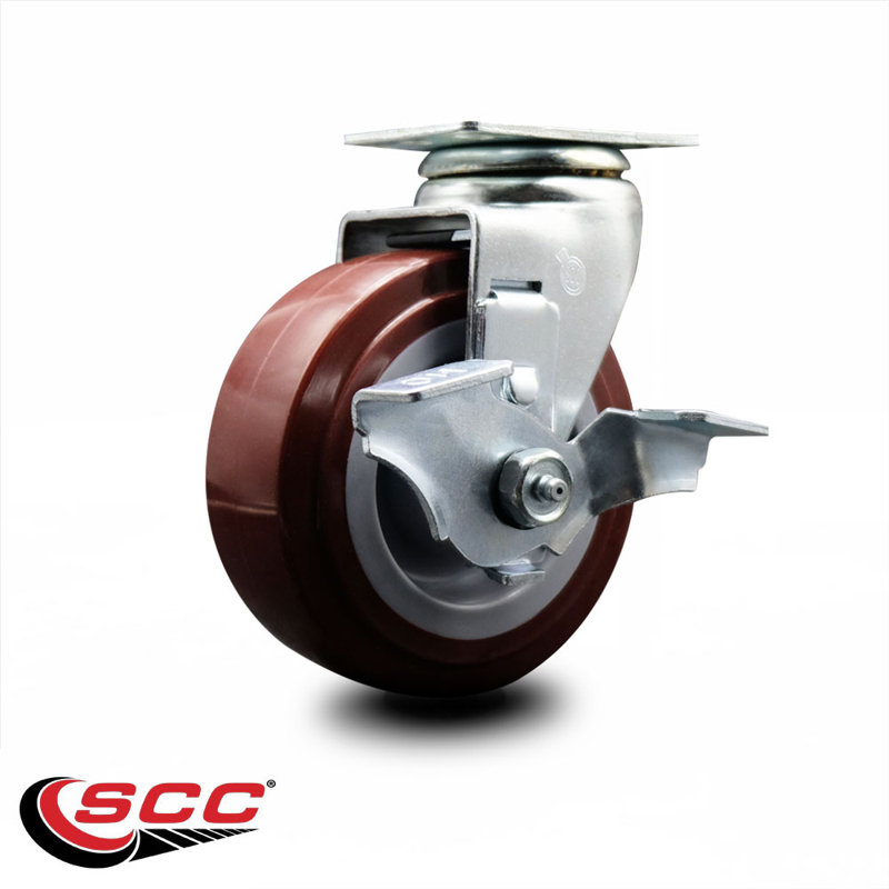Polyolefin Caster with Roller Bearing and Brake