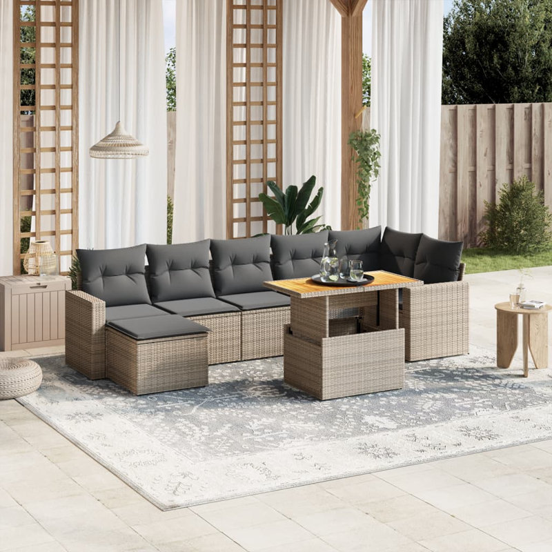 Ensemble de canapé de jardin Vidaxl Gris, gris foncé