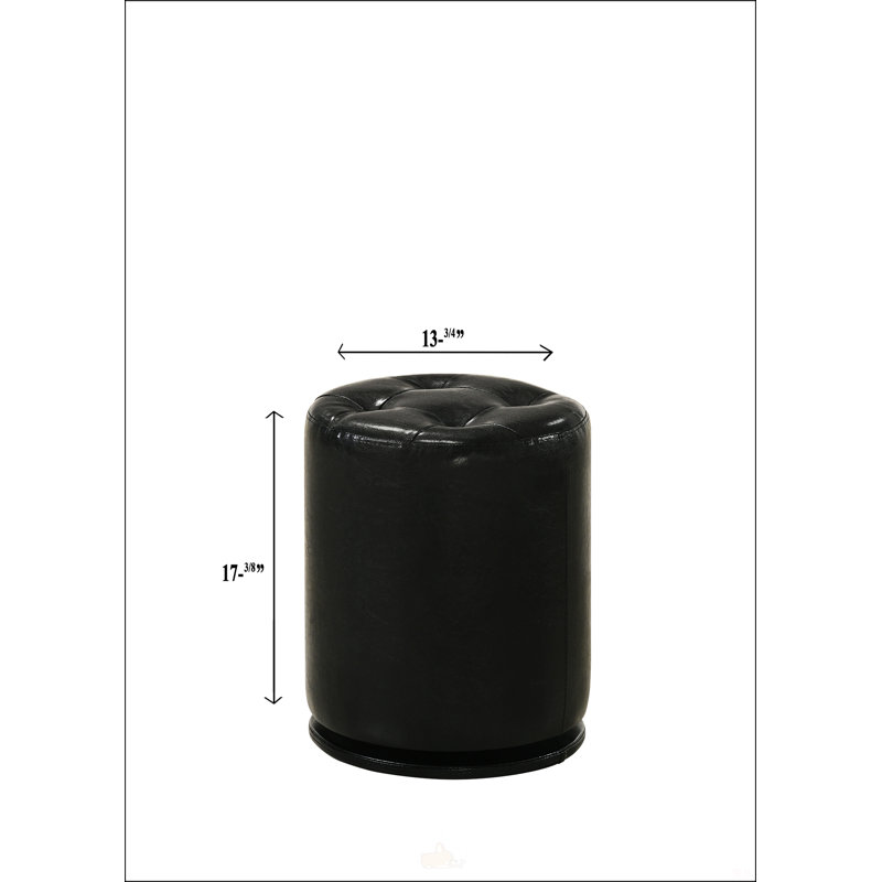 Tabouret de coiffeuse pivotant rembourré Glam, Noir