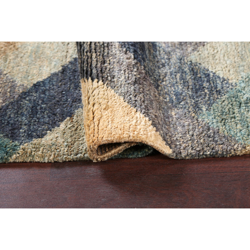 Tapis de couloir style oriental à chevrons marocain noué à la main 3 x 8