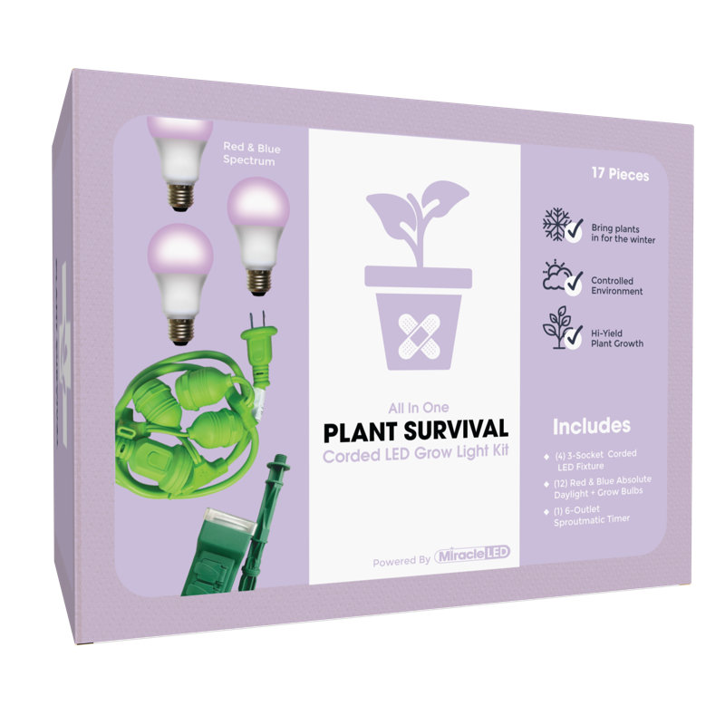 Miracle LED 3 Socket PLANT SURVIVAL  Grow Light, Red/Blue Spectrum