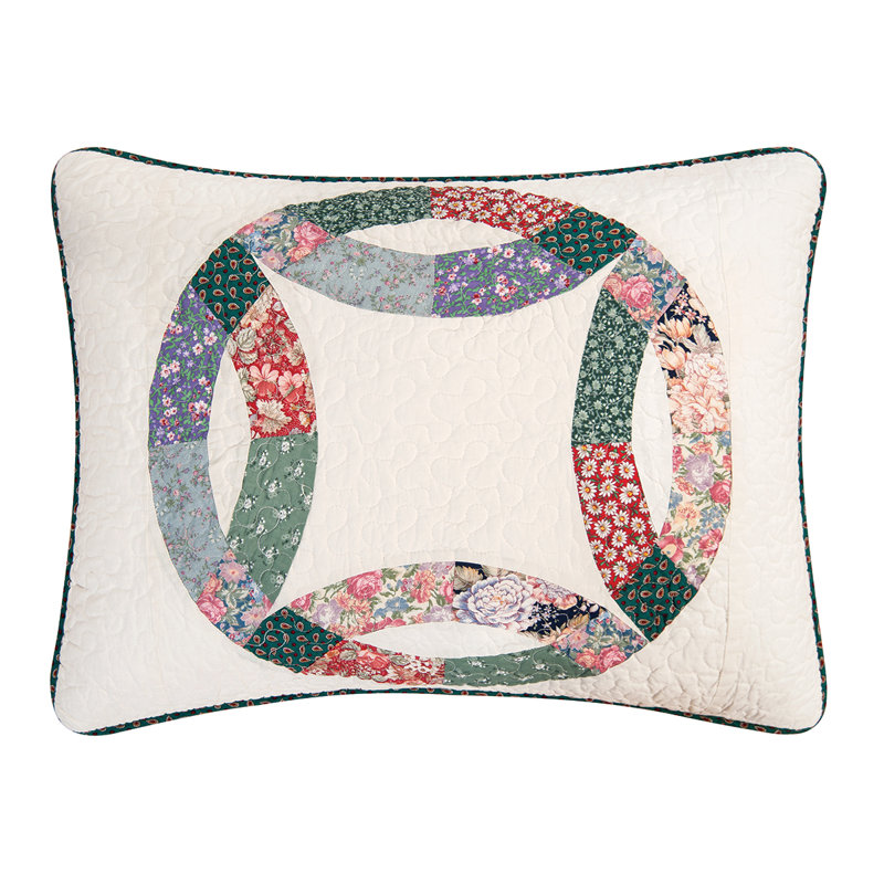 Cotton Quilted Patchwork Quilt Set, Twin Quilt + 1 Sham