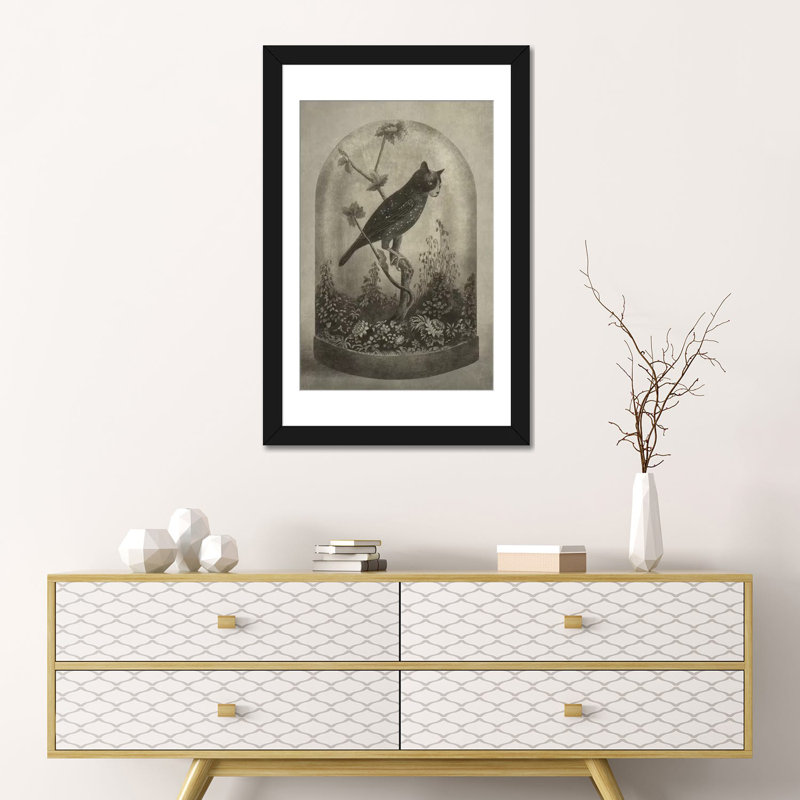 "The Curiosity" par Terry Fan, impression sur toile tendue, H 24 po x l 16 po x P 1 po, Papier beaux-arts encadré noir, Blanc