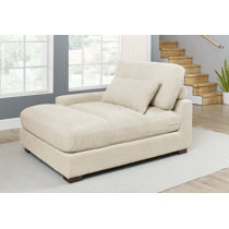 Ariee Upholstered Chaise Lounge Wade Logan Fabric: Light Gray Corduroy