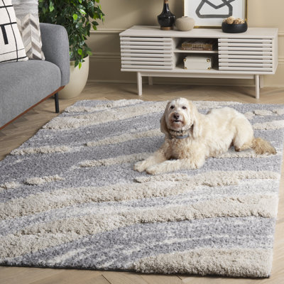 Tapis abstrait gris / beige clair
