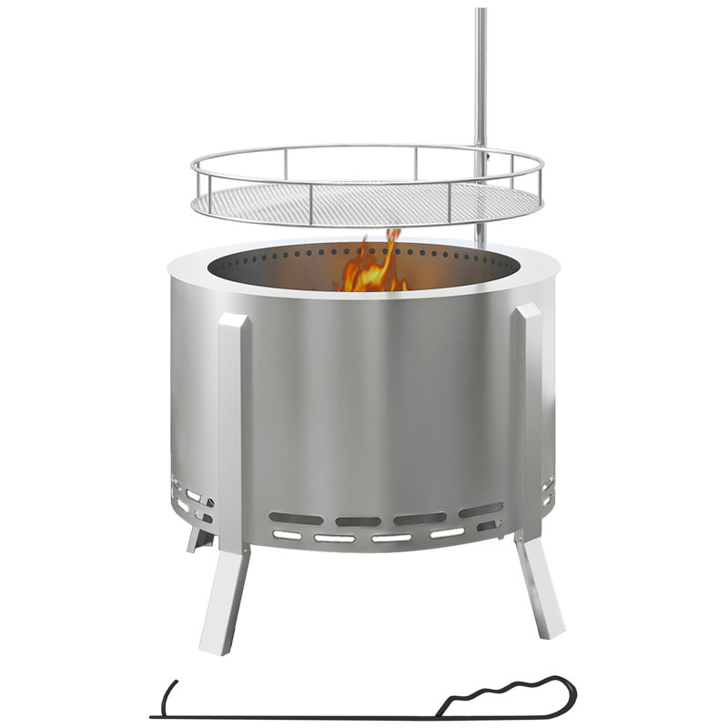 Barbecue au charbon portatif l 19 po TONWIN, Argent