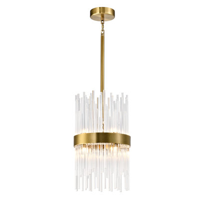 Luminaire suspendu cylindrique unique à 8 lumières