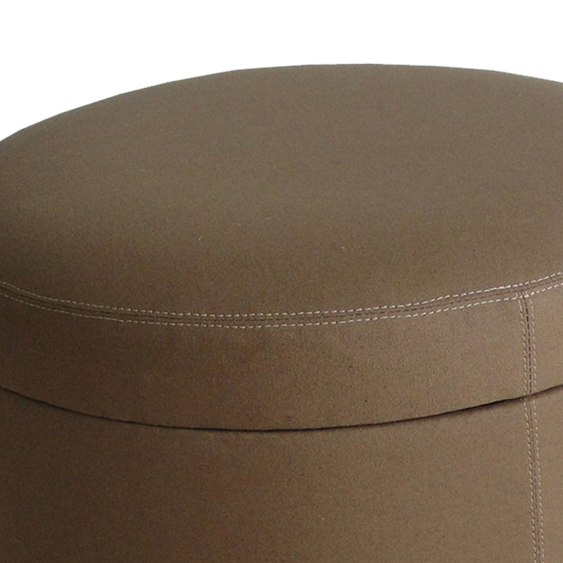 Ensemble de repose-pieds de rangement en tissu d’ameublement rond 2 pièces classic Prasad