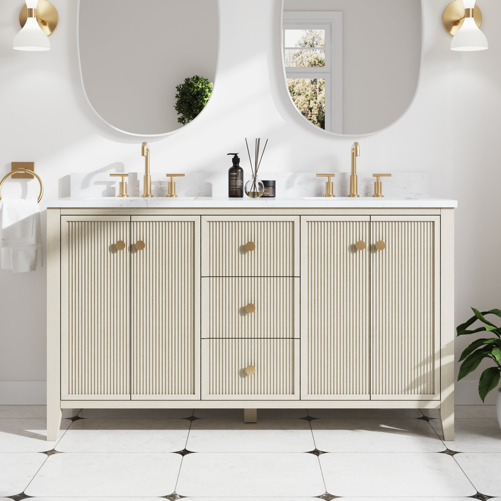 Kristine 60" Double Bathroom Vanity