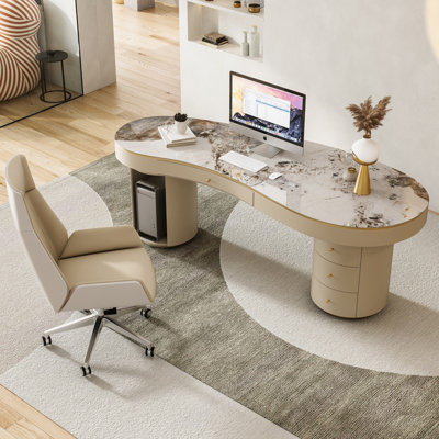 Light Luxury Style Desk Sintered Stone Desktop