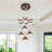 Modern Brown 4-light Led Pendant Chandelier, Adjustable Height
