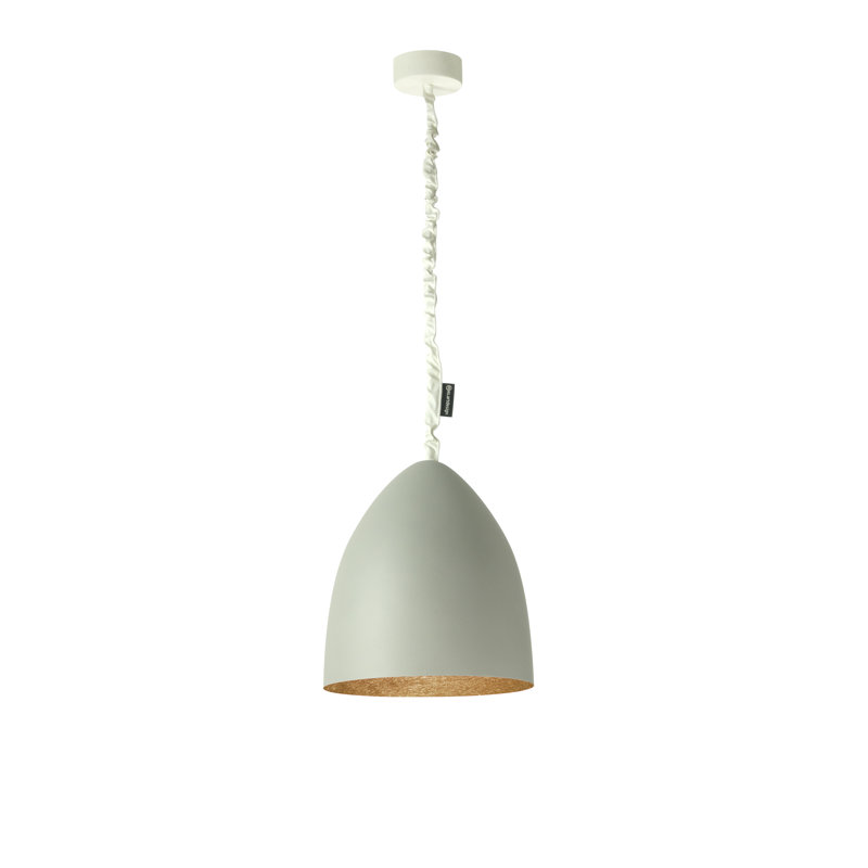 1 - Light Bell Pendant, White, Grey/Bronze