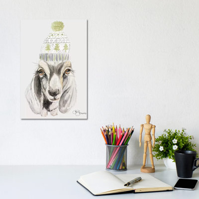 Cozy Goat by Hollihocks Art - Wrapped Canvas Print