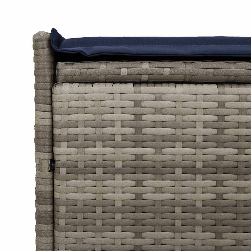  Banc de rangement extérieur PE, Gris, Bleu