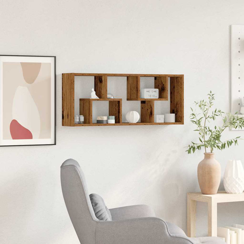 Wall Shelf 36X16x90 Cm Engineered Wood, Old Wood