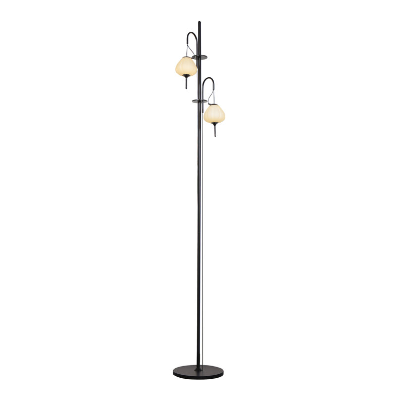 Lecce 70-in Height Integrated LED ETL Certified Floor Lamp with Glass Shades and Dimmer Switch
