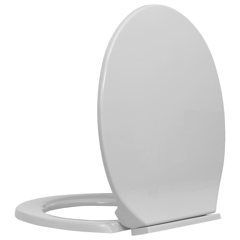 Rohando Soft-Close Elongated Standard Toilet Seat, Light Grey
