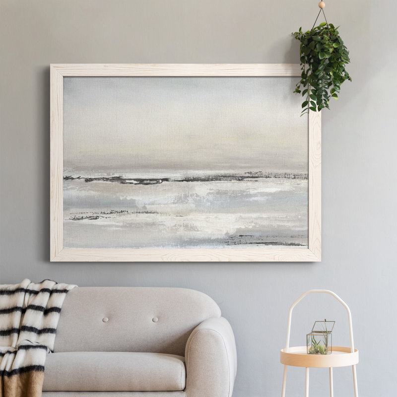 Distant brouillard - Peinture sur toile encadrée, Blanc, H 31 po x l 44 po x P 0,75 po