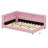 Smart Upholstered Low-Profile Bed with Connected USB Hub and Decorative Light Belt-352118503