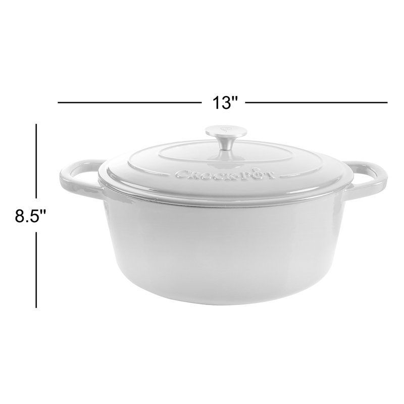 Crock-pot Artisan 7 Qt. Cast Iron Oval Dutch Oven, Scarlet Red