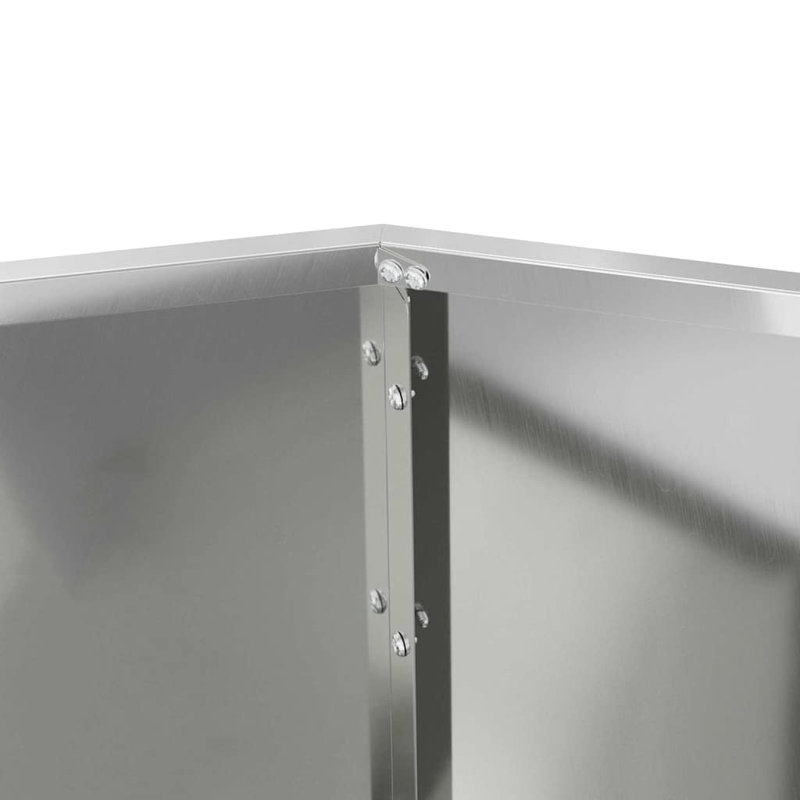  Planter 2 Pcs Silver Galvanised Steel, 60cm H x 75cm W x 75cm D