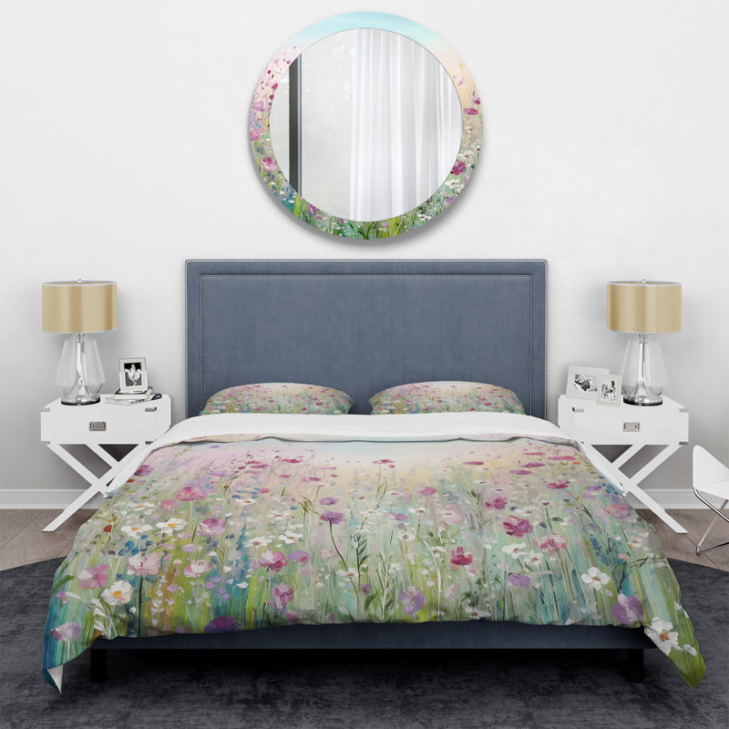 Ensemble de housse de couette Wild Flowers Meadows - Flower Field, King Duvet Cover + 2 King Shams